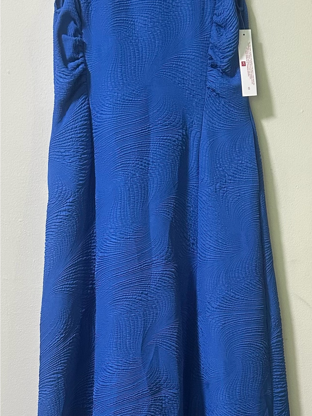 IC COLLECTION Royal Blue Textured A-Line Dress